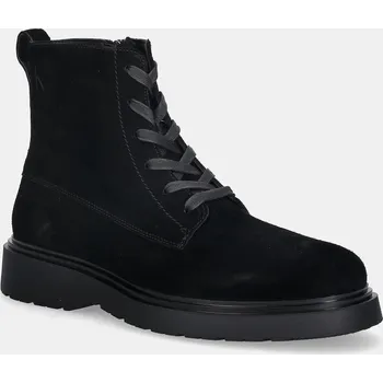 Dámská zimní obuv Semišové boty Calvin Klein COMBAT ESS LACE UP ZIP BOOT SU YM0YM01371 černá 99X, EUR 40