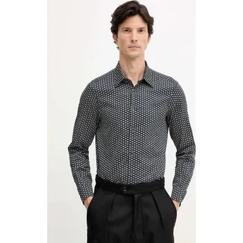 Pánská košile Košile Emporio Armani pánská, tmavomodrá barva, regular, s klasickým límcem, EM001537 AF14130 EM001537.AF14130 59A, vel. M