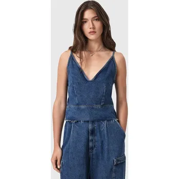 Dámská halenka Džínová blůza AllSaints LILAH W006PD modrá 55J, vel. 34