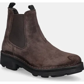 Pánské tenisky Semišové kotníkové boty Fly London NOLL127FLY pánské, hnědá barva, P211127004 98X, EUR 41