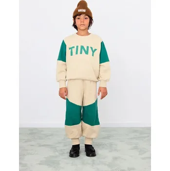 Chlapecká mikina Dětská bavlněná mikina Tinycottons TINY COLOR BLOCK SWEATSHIRT AW25.274 béžová 01A, vel. 128