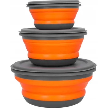 Obraz MISKI SILIKONOWE składane z pokrywkami sada 3 ks turistické pro kempování