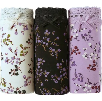 Kalhotky Blancheporte Sada 3 kalhotek maxi z bavlny a krajky režná+lila+černá 42/44