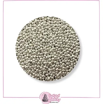 Jedlá dekorace na dort Cukrové perly stříbrné 3-4 mm 80 g