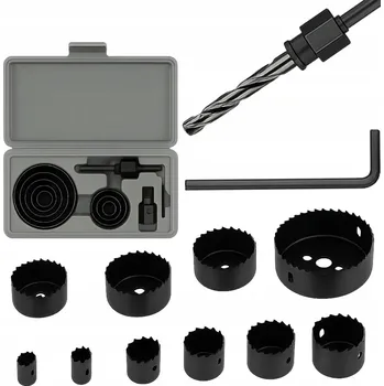 Vrták OTVORY NA DŘEVO SADA 11 Ks KRAJKOVÉ 19-64 mm PRO SÁDROKARTONOVÉ DESKY