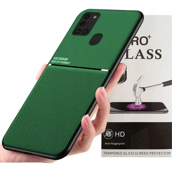 Pouzdro na mobilní telefon Pouzdro pro Samsung Galaxy A21s Kryt Zadní Kryt + Sklo 9H Barva Zelená
