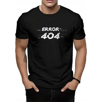Pánské tričko Tričko pánské černé s potiskem ''Error 404'' velikost M
