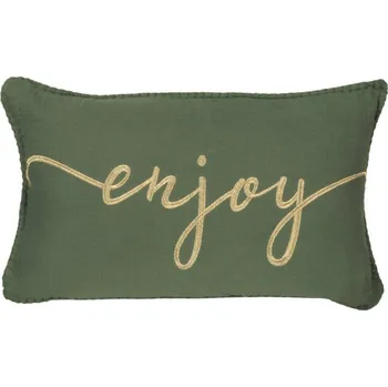 Polštář Blancheporte Polštář z mušelínu s výšivkou textu khaki