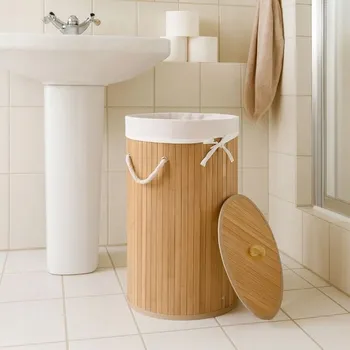 Koš na prádlo Volně stojící koš na prádlo Juskys 55 l, béžový