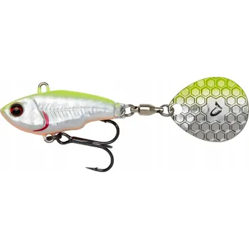 Nástraha Rotační třpytka Savage Gear Fat Tail Spin 8 cm 24 g 71768 White Silver