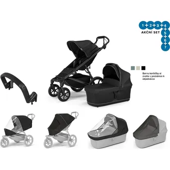 vozík za kolo Kočárek Thule Urban Glide 4 Black + korba + pláštěnka + moskytiéra + madlo + pláštěnka korba + moskyt. korba