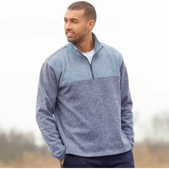 Pánská mikina Blancheporte Mikina se zipovým stojáčkem modrý melír 137/146 (4XL)