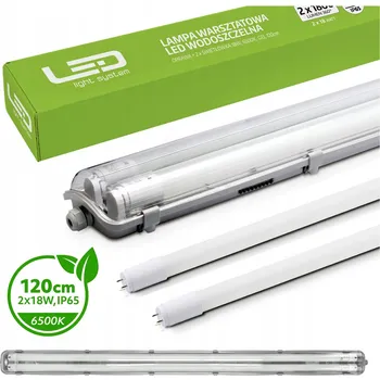 Zářivkové svítidlo Vodotěsná LED dílenská lampa 120 cm + 2x zářivka T8 18W, svítidlo 6500K