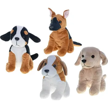 plyšák Pes plyšový sedící 18-20cm 4druhy