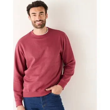 Pánská mikina Blancheporte Mikina s kulatým výstřihem z česaného moltonu tmavě růžová 137/146 (4XL)