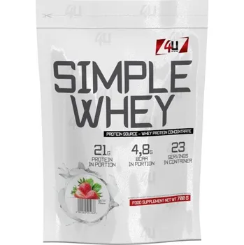 Protein 4U BÍLKO WPC Simple Whey Protein 700g Jahoda