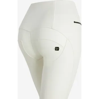 Dámské kalhoty Freddy kalhoty WR.UP® v bílo-béžové barvě, vysoký pas na zip, super skinny střih, na zip, 7/8 délka, efekt umělé kůže Vybraná velikost: XS