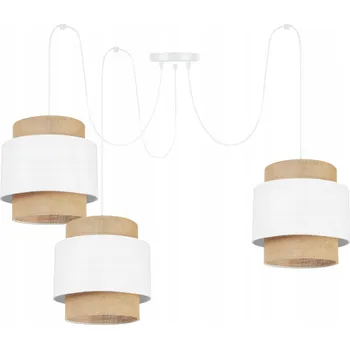 Lampa Lustr Pavouk Spider Boho Juta Bílý E27 LED