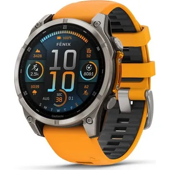Chytré hodinky Hodinky Garmin fenix 8 - 47mm, Sapphire, Titanium/Orange