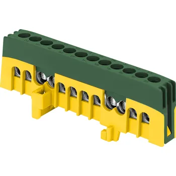 Izolovaná rozvodná sběrnice PE, 12 vodičů, zelená