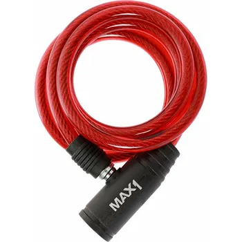 Zámek na kolo Zámek spirála MAX1 1200x8 mm červená