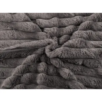 Kožešina s pruhy / imitace činčily METRÁŽ - 7 šedá