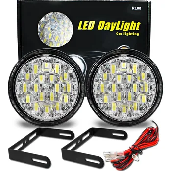 Denní svícení Kulatá světla pro denní svícení 90mm, 18 LED, homologace DRL