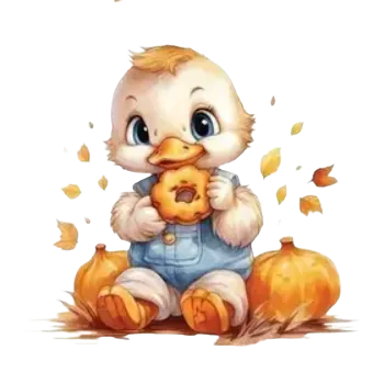 Nažehlovací obrázek - kachnička s koláčkem (8,75 x 10,0 cm)