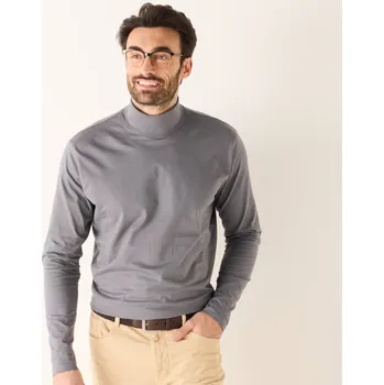 Pánské tričko Blancheporte Tričko s rolákem a dlouhými rukávy šedá 147/156 (5XL)