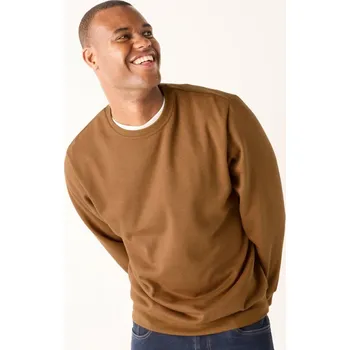 Pánská mikina Blancheporte Mikina s kulatým výstřihem z česaného moltonu měděná 147/156 (5XL)