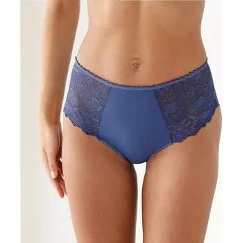 Kalhotky Blancheporte Sada 2 kalhotek maxi z mikrovlákna a krajky černá+modrá 42/44