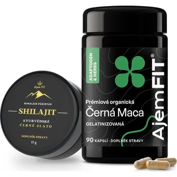 AjemFIT Balíček Podpora Energie – Shilajit Zlatá Třída & Organic Černá Maca