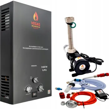 Bojler PLYNOVÝ BOJLER PRŮTOKOVÝ OHŘÍVAČ VODY LPG 24kw KAMNA 12L