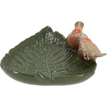 Napajedlo pro ptáky Leaf, 19x21 cm, keramika, zelená
