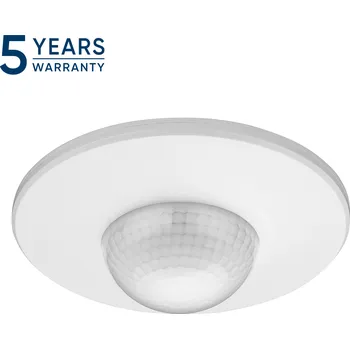 Pohybové čidlo Senzor pohybu a přítomnosti 360°, IP20, 2000W, 3 senzory, nastavitelný dosah ?3m-20m, bílý