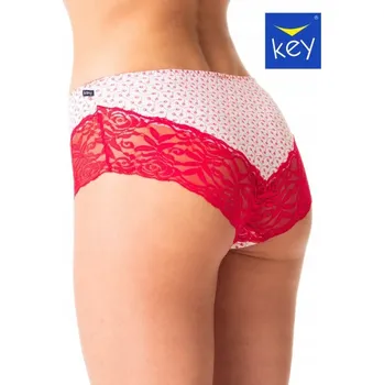 Kalhotky Key Dámské bavlněné kalhotky Brazilské Kalhotky Kalhotky s krajkou LPB 985 M 2 ks