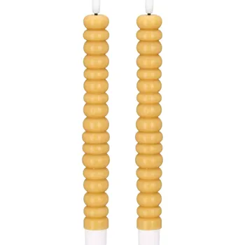 Talíř blokker LED kroucená večeřní svíčka – 2 kusy – okrová 0017535