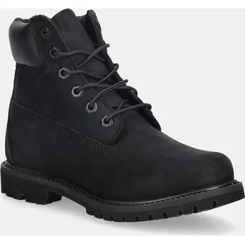 Dámská zimní obuv Nubukové workery Timberland 6In Premium Boot dámské, černá barva, na plochém podpatku, TB18658A0011 99X, EUR 36
