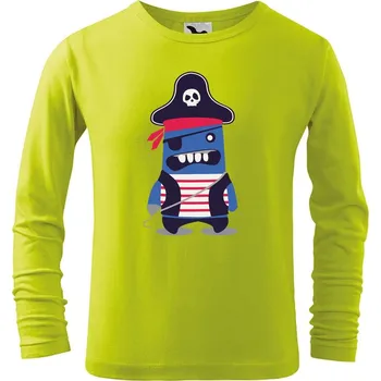 Dětská móda DOBRÝ TRIKO Dětské bavlněné triko Příšerka pirát Velikost: 122/6 let, Barva: Limetková