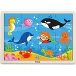 Viga Dřevěné puzzle 16 dílků - oceán