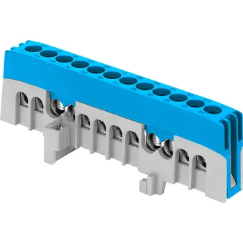 Izolovaná rozvodná sběrnice N, 12 vodičů, modrá