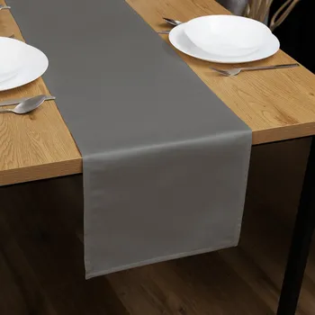 ubrus Saténový běhoun na stůl polyesterový Satén LUX-004 Šedohnědý 20x120 cm