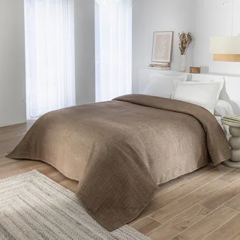 přikrývka Blancheporte Přikrývka Courtelle® 450 g/m² z vlny a akrylu hnědošedá 140x240 cm