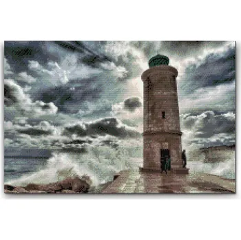 Diamantové malování Diamantové malování - Maják Cordouan - Francie Velikost: 40x60cm, Rámování: Pouze srolované plátno, Diamanty: Čtvercové