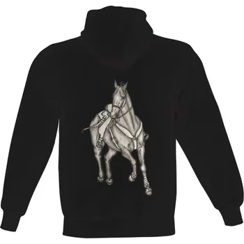 Pánská mikina Pánská mikina s kapucí s potiskem Kůň s výstrojí pánské