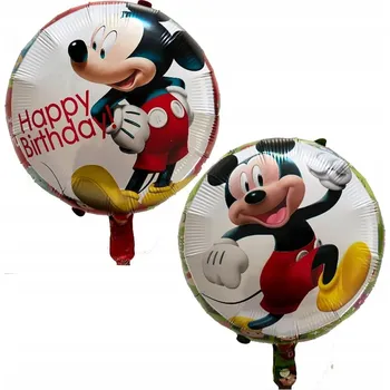 Balónek Fóliový balónek kulatý Mickey Mouse Happy Birthday 45 cm (volně)
