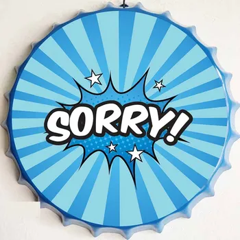 Plechová cedule Cedule 35x35cm víko Sorry