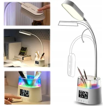 Lampička Noční lampa LED stolní lampa na stůl s organizérem a RGB podsvícením