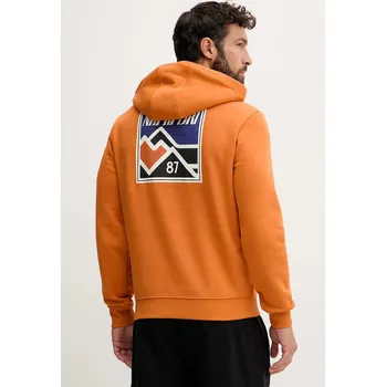 Pánská mikina Mikina Napapijri B-Guide pánská, oranžová barva, s kapucí, s potiskem, NP0A88V4A681 22X, vel. M