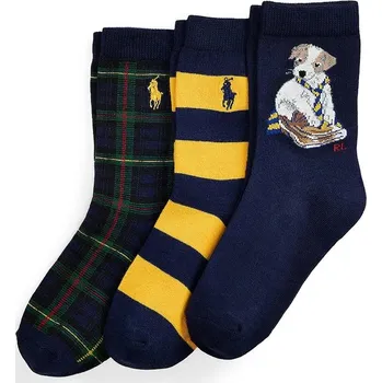Pánské oblečení Dětské ponožky Polo Ralph Lauren 3-pack 443P03154001 námořnická modř 59X, vel. 28/31